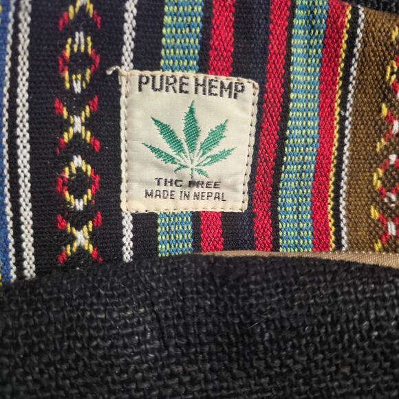 Pure Hemp Artisan Made Rustic Jack Skellington woven daypack - Picture 10 of 12